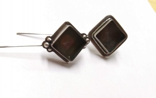 Judy Larson's Cobblestone Cab Earrings - , Metalwork, Sawing, Saw, Wire Saw, Butane Torch, Soldering, Solder, cobblestone earrings